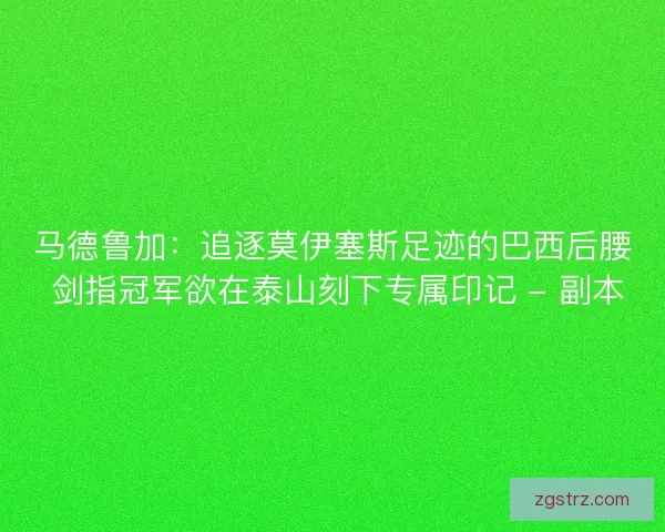 马德鲁加：追逐莫伊塞斯足迹的巴西后腰 剑指冠军欲在泰山刻下专属印记 - 副本