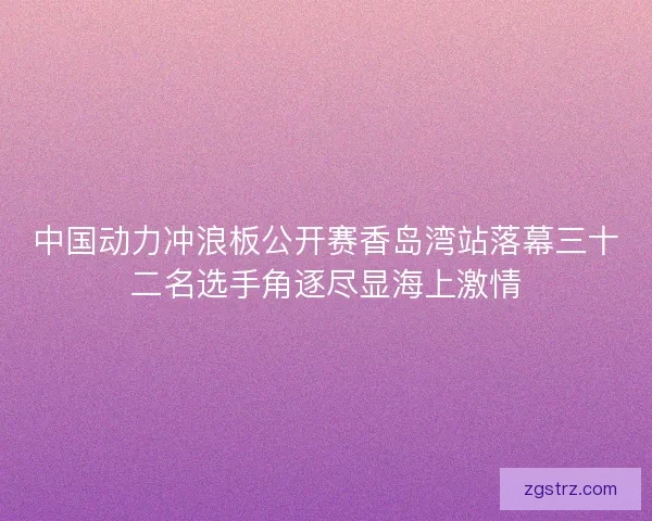 中国动力冲浪板公开赛香岛湾站落幕三十二名选手角逐尽显海上激情 中国动力冲浪板公开赛香岛湾站落幕三十二名选手角逐尽显海上激情